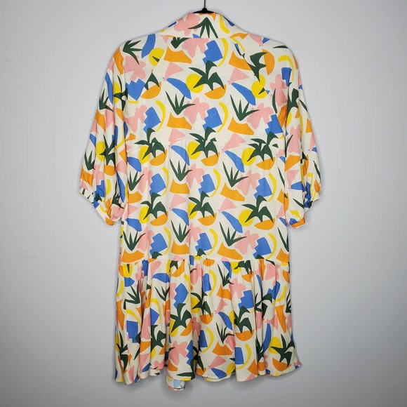 FRESHA Abbott Verano V-Neck 3/4 Puff Sleeve Tiered Mini Dress Sz X-Small XS - Picture 9 of 9